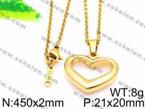 SS Gold-Plating Necklace - KN30690-Z