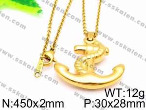SS Gold-Plating Necklace - KN30709-Z