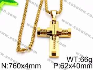SS Gold-Plating Necklace - KN30711-Z