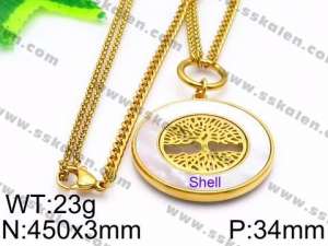 SS Gold-Plating Necklace - KN30714-Z