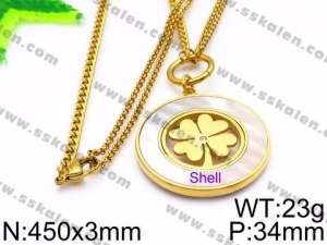 SS Gold-Plating Necklace - KN30719-Z
