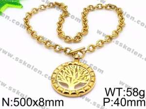 SS Gold-Plating Necklace - KN30726-Z