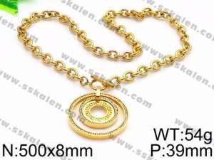 SS Gold-Plating Necklace - KN30728-Z