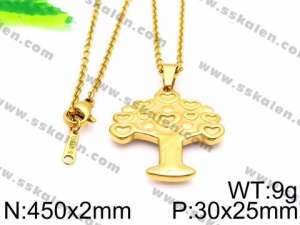 SS Gold-Plating Necklace - KN30735-Z