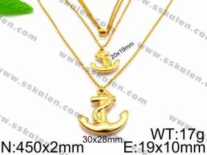 SS Gold-Plating Necklace - KN31139-Z