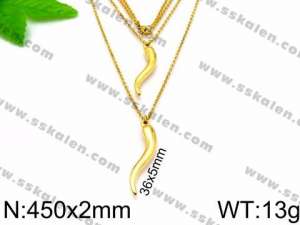 SS Gold-Plating Necklace - KN31141-Z