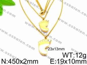 SS Gold-Plating Necklace - KN31144-Z