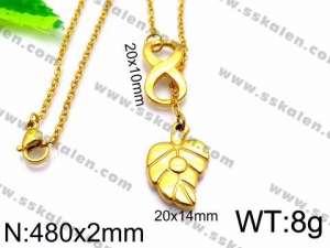SS Gold-Plating Necklace - KN31207-Z