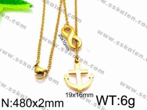 SS Gold-Plating Necklace - KN31210-Z