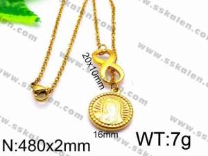 SS Gold-Plating Necklace - KN31213-Z