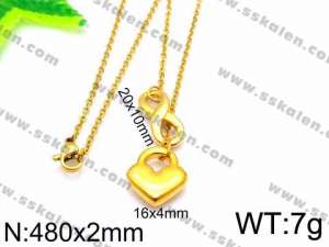SS Gold-Plating Necklace - KN31215-Z