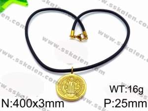 SS Gold-Plating Necklace - KN31593-Z