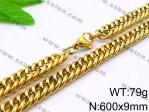 SS Gold-Plating Necklace - KN32109-0L