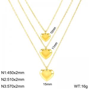 SS Gold-Plating Necklace - KN32560-Z