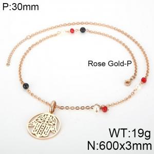 SS Rose Gold-Plating Necklace - KN33968-K