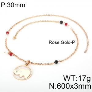 SS Rose Gold-Plating Necklace - KN33980-K