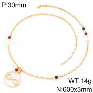 SS Gold-Plating Necklace - KN33997-K