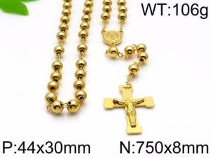 Stainless Steel Rosary Necklace - KN34338-HDJ