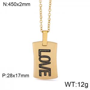 SS Gold-Plating Necklace - KN34936-K