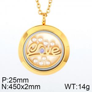 SS Gold-Plating Necklace - KN35371-K