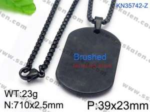 Stainless Steel Black-plating Necklace - KN35742-Z