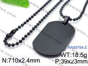 Stainless Steel Black-plating Necklace - KN35754-Z