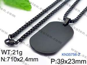Stainless Steel Black-plating Necklace - KN35756-Z