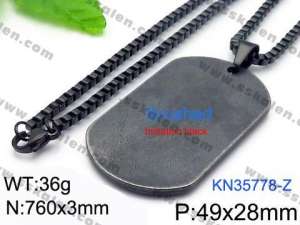 Stainless Steel Black-plating Necklace - KN35778-Z