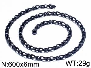 Stainless Steel Black-plating Necklace - KN35990-K