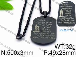 Stainless Steel Black-plating Necklace - KN36117-Z