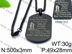 Stainless Steel Black-plating Necklace - KN36118-Z