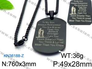 Stainless Steel Black-plating Necklace - KN36188-Z