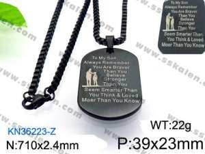 Stainless Steel Black-plating Necklace - KN36223-Z
