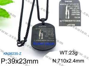 Stainless Steel Black-plating Necklace - KN36235-Z