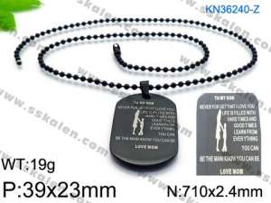 Stainless Steel Black-plating Necklace - KN36240-Z
