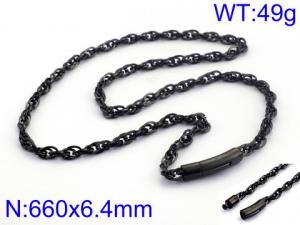 Stainless Steel Black-plating Necklace - KN37008-K