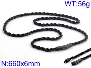 Stainless Steel Black-plating Necklace - KN37012-K