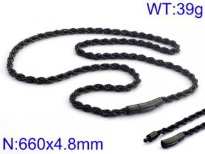Stainless Steel Black-plating Necklace - KN37013-K