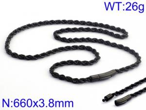 Stainless Steel Black-plating Necklace - KN37014-K