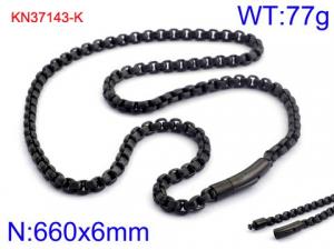Stainless Steel Black-plating Necklace - KN37143-K