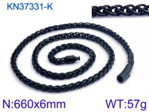 Stainless Steel Black-plating Necklace - KN37331-K