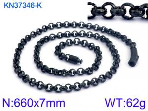 Stainless Steel Black-plating Necklace - KN37346-K