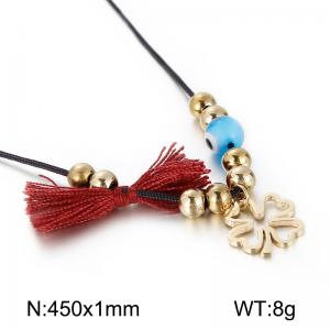 SS Gold-Plating Necklace - KN37940-K