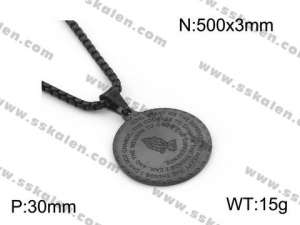 Stainless Steel Black-plating Necklace - KN38116-K