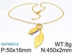 SS Gold-Plating Necklace - KN79920-Z
