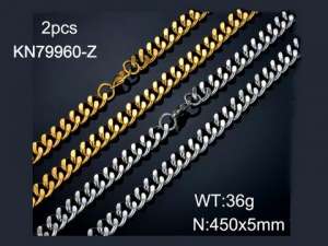 SS Gold-Plating Necklace - KN79960-Z