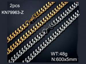 SS Gold-Plating Necklace - KN79963-Z