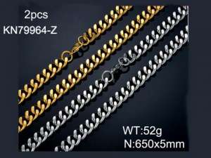 SS Gold-Plating Necklace - KN79964-Z