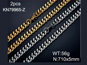 SS Gold-Plating Necklace - KN79965-Z