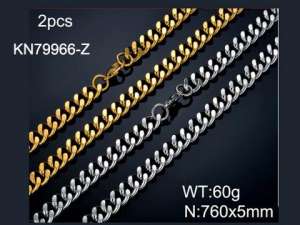 SS Gold-Plating Necklace - KN79966-Z